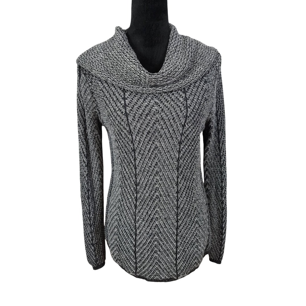 EIGHT EIGHT EIGHT Size Medium 100% Cotton Herringbone Knit Cowl Neck Sweater